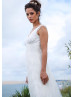 Cap Sleeves Ivory Full Lace Elegant Wedding Dress 